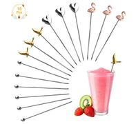 Ruicaifu 15pcs Palillos de Cóctel de Acero Inoxidable Púas para Cócteles Púas para Cócteles Reutilizables Palitos de Diferentes Formas para Cócteles Aperitivo Bebidas Frutas Barbacoa, Fiestas,Bar