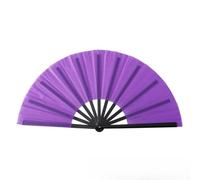 RuiChy Abanico Plegable Grande de Nailon para Fiestas, 10" abanicos de Mano Kung Fu y Tai Chi Chinos para Festivales, Bailes Rave, abanicos Mano de Doble Cara for Bodas y cumpleaños