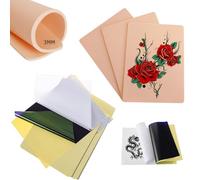 Ruicoo - Kit de práctica de piel de tatuaje de 3 mm, 3 piezas de piel falsa, 10 piezas de papel de transferencia, incluye la mejor piel gruesa de silicona de doble cara y plantilla de tatuaje,
