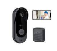 Ruicubei - Timbre inalámbrico con cámara, 1080P - Timbre inalámbrico para exterior, impermeable, 125°, intercomunicador de vídeo inalámbrico, Wi-Fi, timbre conectado, audio bidireccional, impermeable,