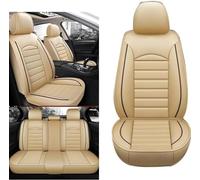 RUIDAM 9 Piezas Fundas Asientos Coche para Audi A4 Avant, Cuero Universal Fundas para Asientos de Coche Delanteros y Traseros Accesorios Interior, C/Beige