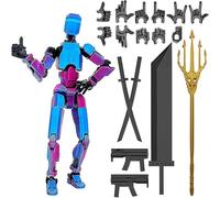 RuiDay T13 Action Figure, 13 CM Figura de acción Titan 13, Figuras de acción Multi-Articulations Lucky 13, Dummy 13 Figurine, Decoración de oficina (morado Laser)