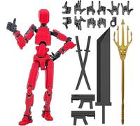 RuiDay T13 Action Figure, 13 CM Figura de acción Titan 13, Figuras de acción Multi-Articulations Lucky 13, Dummy 13 Figurita Decoración de oficina (rojo negro)