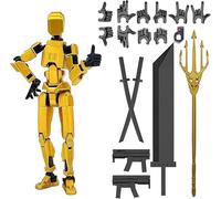 RuiDay T13 Action Figure, 13 CM Figura de acción Titan 13, Figuras de acción Multi-Articulations Lucky 13, Dummy 13 Figurine, Decoración de oficina (negro dorado)