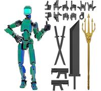 RuiDay T13 Action Figure, 13 CM Figura de acción Titan 13, Figuras de acción Multi-Articulations Lucky 13, Dummy 13 Figurine, Decoración de oficina (verde láser)