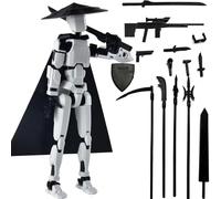 RuiDay T13 Action Figure, T13 Toy, Figura de acción articulada, T13 Figura de acción 3D, Figuras de acción Multi-articulaciones, Decoración de oficina, Regalo (blanco)