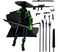 RuiDay T13 Action Figure, T13 Toy, Figura de acción articulada, T13 Figura de acción 3D, Figuras de acción Multi-articulaciones, Decoración de oficina, Regalo (Verde Negro)