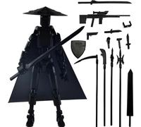 RuiDay T13 Figura de Acción Articulada 3D, Multi-Articulaciones, Decoración de Oficina, Regalo (Negro)