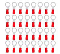 Ruidee 100 terminales de anillo, conectores eléctricos M8 de PVC, con ojal aislado, terminales de cobre amarillo para la conexión de cables, cables (PRR8)