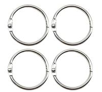 Ruidee 20 anillas de hojas de metal, 45 mm, para llaveros, anillos de libro, anillos de encuadernación, anillos para cortina, anillos de encuadernación con cremallera de metal, llavero (HYQ/45 mm)