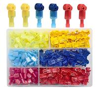 Ruidee 200 piezas conectores en T de terminales para cables terminales eléctricos T Tap conexiones rápidas tipo T T-Tap cable eléctrico conector surtido kit (TXJZH)