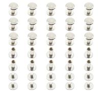 Ruidee Juego de 100 tornillos Chicago M5 x 10 mm, remaches de cabeza plana redonda para álbumes de cuero (DZBD/M5 x 10)