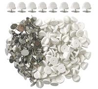 Ruidee Juego de 200 piezas/100 pines de goma con tachuelas de corbata, pines en blanco, pin de goma de PVC para insignias uniformes, cierre de solapa (blanco)