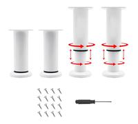 Ruidee Juego de 4 patas ajustables para muebles de 12 a 18 cm, color blanco (GJZJ/12-18/blanco)