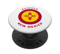 Ruidoso New Mexico NM Flag Zia - Recuerdo de Vacaciones PopSockets PopGrip Adhesivo