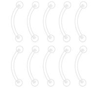 Ruifan - 10 Piercings de Barra curvados de acrílico Transparente para Lengua y Ojos de Serpiente, Calibre 14