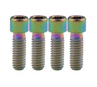 Ruifu M4x10 13.5 15 20 25mm pequeño Allen cabeza cabeza perno bicicleta desviador H/L tornillos de ajuste paquete de 4 (M4x13.5 mm, arco iris)