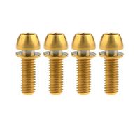 Ruifu M6 18 - Tornillos de titanio con arandelas para freno de bicicleta (4 unidades), color dorado