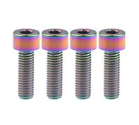 Ruifu M8x20 25 30 35 40 45 50 60 70 mm titanio grado 5 perno DIN912 para motocicleta paquete de 4 unidades (M8x25mm, arco iris)