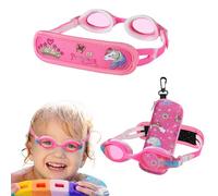 RUIGAO Gafas de natación para niños de 2 a 6 años, sin tirones de pelo, gafas de princesa rosa para niños pequeños/bebés/niños