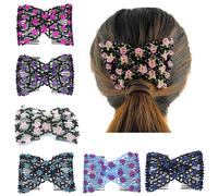 Ruihfas Magic Hair Side Combs Stretch Double Clips Hair Combs Bun Maker Hair Accessories for Women Girls Thick and Thin Hair Pack of 6