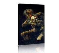 RUIHOME Decor Gran Saturno devorando a su hijo 1823 Arte mural Lienzo Francisco de Goya Impresión Pintura mural Decoración moderna del hogar estirado listo para colgar 52x30cm Marco interno