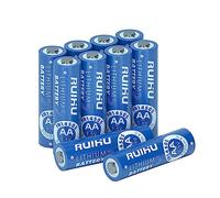 RUIHU AA Litio Baterías, 10 Pack de Litio Iron Doble A Baterías, 1,5 V 3000 mAh Longer Lasting AA Batteries for Flashlight, Toys, Control Remoto, no Recargable (Lithium AA-10 Unidad)