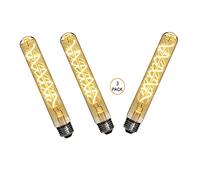 Ruihua T30 Edison Bombilla led 4W 185mm No Regulable Tubular Ámbar Iluminación de Vidrio Blanco Cálido 2200K Vintage Retro Filamento Lámpara Tapón de Rosca E27(3 Paquetes)