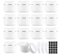 RUIJIE 14 Piezas 50ml Tarros de Crema Cosméticos Envase Contenedores Cosmético de Viaje Botes Vacíos Plástico con Pegatina y Mini Espátulas para Cosmética Crema Muestra Polvo Gel Pasta Perlas