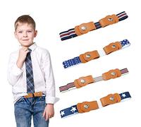 RUIJIE 4 Piezas Cinturones Elásticos Sin Hebilla para Niños No Buckle Invisibles Estiramiento Cinturón Stretch Ajustable Belt para Niños y Niñas 35-90cm (Stripe)