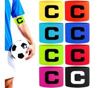 RUIJIE 8 Brazalete de Fútbol Multicolor Ajustable Brazalete de Capitan de Futbol C Banda del Capitán para Fútbol Brazalete de Capitán de Fútbol para Niños y Adultos Junior Apto para Varios Deportes