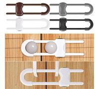 RUIJIE Seguridad Puertas Niños, 4 Pcs Cierre Seguridad Cajones Bebe, Cerraduras de Seguridad para Niños, Bloqueo de Seguridad, Protector Cierres para Armarios, Gabinetes, Cocinas, Puertas (4 Colores)