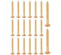 RuiJOTWAT 20 tornillos de montaje para placa de mástil de guitarra cromados, placa de mástil para guitarras Fender Strat Tele American Standard/Deluxe, color dorado