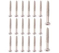 RuiJOTWAT 20 tornillos de montaje para placa de mástil de guitarra cromados, placa de mástil para guitarras Fender Strat Tele American Standard/Deluxe, cromados