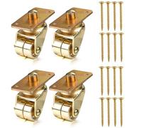 RuiJOTWAT 4 piezas de rueda de pie de hierro para piano, rueda de pie de metal para piano, color dorado