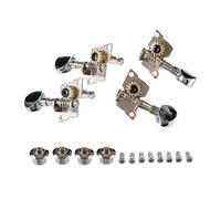 RuiJOTWAT Mecánica de ukelele de repuesto 2R2L, 1:14, para guitarra acústica, clásica, ukelele, color plateado