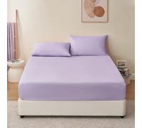 RUIKASI Sabanas Bajeras 140x200 Ajustables - Sábana Bajera 140x200cm Microfibra, Sabana Bajera Cama 140, Extra Suave y Transpirable, con Banda Elástica, Bed Sheet, Lavanda