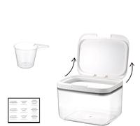 Ruikcoll Waschmittel aufbewahrung,Waschpulver aufbewahrungsbox,für Wäscheperlen,Waschpulver,Reis, Reismehl,hundefutter,2,8L,Transparent und Weiß