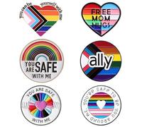 Ruikdly 6 Broches Arcoíris, Rainbow Pride Pins, Pines de Metal, Pins Orgullo Ga y, Conjunto de Pins del Orgullo para Lesbianas Ga ys, para Bufandas, Pañuelos en la Cabeza, Trajes