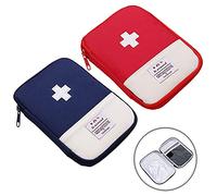 Ruikdly Botiquín de Primeros Auxilios 2 Piezas Kit de Primeros Auxilios Bolsa Médica Vacio Bolsa Médica Emergencias para el Hogar Oficina Coche Camping Aire Libre Viajes y Deportes(Azul Rojo)