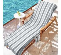 Ruikyhom Funda de toalla para silla de chaise lounge, 1 unidad, toalla coral suave y absorbente para piscina, playa, jardín, patio, al aire libre, secado 3 veces más rápido y antideslizante, 85 x 30