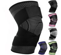 Ruilala Rodilleras Menisco y Ligamento Ajustable Rodillera Estabilizadora 1 Pieza Rodilleras Deportivas Para Hombres y Mujeres Para de Menisco, Tendinitis, Correr, Baloncesto (Negro, L)
