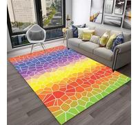 RUILBJM Alfombra de Patrón Geométrico Colorido, Alfombra de Suelo de Estilo Mosaico 3D, Antideslizante Suave para Sala de Estar Dormitorio Comedor, Decoración del Hogar Moderna (Color-4,60x90cm)