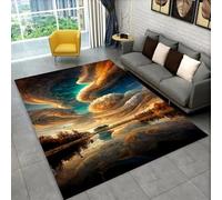 RUILBJM Silla Gamer Alfombra, Juegos Jugador Adolescente Dormitorio Antideslizante Alfombra, Protector Suelo Escritorio, 3D Tornado Huracán Tormenta Sala de Esports Cool Rug (Yellow,80x120cm)