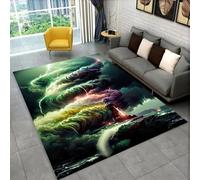 RUILBJM Silla Gamer Alfombra, Juegos Jugador Adolescente Dormitorio Antideslizante Alfombra, Protector Suelo Escritorio, 3D Tornado Huracán Tormenta Sala de Esports Cool Rug (Green,60x90cm)