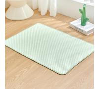 RUILBJM Verano Mascota Alfombra de Enfriamiento Portátil En el Coche Hogar Respirable Colchoneta para Dormir Alfombrilla para Cuenco para Gatos Perrera para Conejos Cobayas (Verde,70cm×50cm)