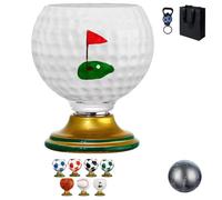 Ruileyou Vaso giratorio con forma de pelota de fútbol, vaso de cerveza de trofeo de la Copa del Mundo de 10 onzas con base dorada, vaso de cerveza de fútbol con giro de 360° para jugo, cóctel, amante