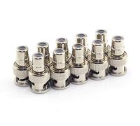 RuiLing Paquete de 10 adaptadores RCA hembra a conector BNC macho, conector coaxial para vídeo CCTV