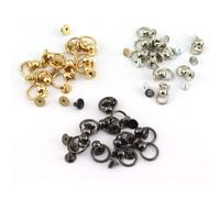 RuiLing - Remache de cabeza redonda con anilla de tiro (30 unidades, 8 x 6 mm), 3 colores surtidos, hecho a mano, de metal, para manualidades de