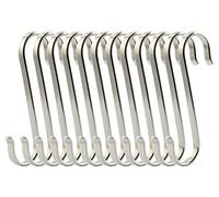 RuiLing Tamaño mediano Flat S Hooks Heavy-Duty Genuine Solid 304 Stainless Steel S Shaped Hanging Hooks,Kitchen Spoon Pan Pot Hanging Hooks Hangers Multiple uses. by RuiLing